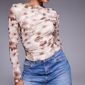 Princess Polly Floral Mesh Long Sleeve Top – NWT